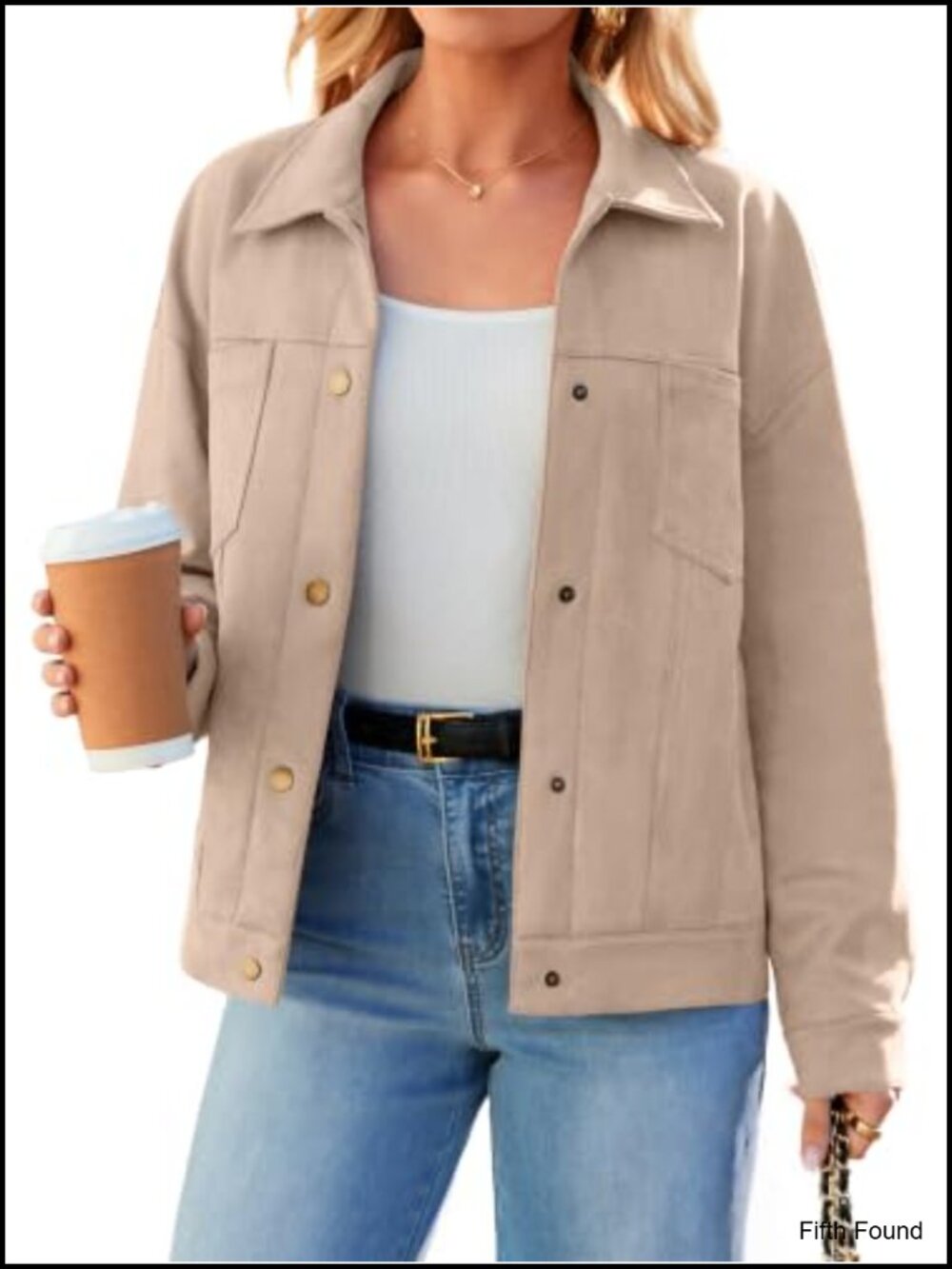 Faux Suede Jacket Button Down Lightweight Fall Coat